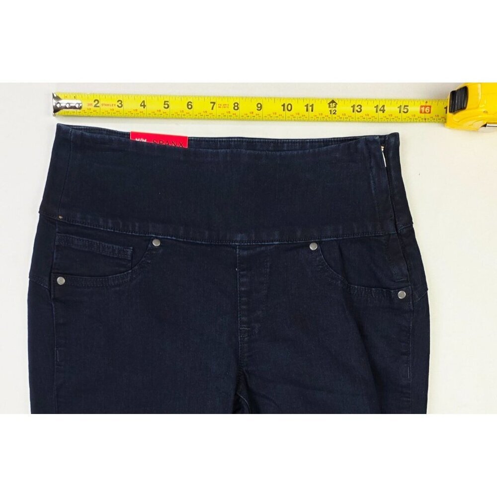 Spanx Size Medium 6-8 Womens 30" Inseam Navy Cropped Denim Side Zip Leggings NWT - Picture 2 of 15